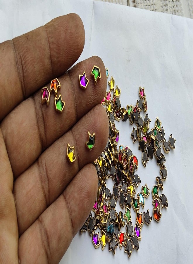 Sana Mega Mart أحجار كوندان على شكل تاج، متعددة الألوان، بلمسة نهائية لامعة، 50 غرام، مناسبة لصنع مجوهرات خيوط الحرير، والأساور، وأعمال التطريز اليدوي، والحرف اليدوية. - Image 1